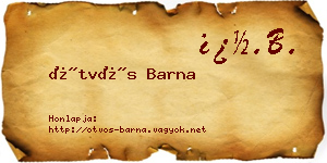 Ötvös Barna névjegykártya